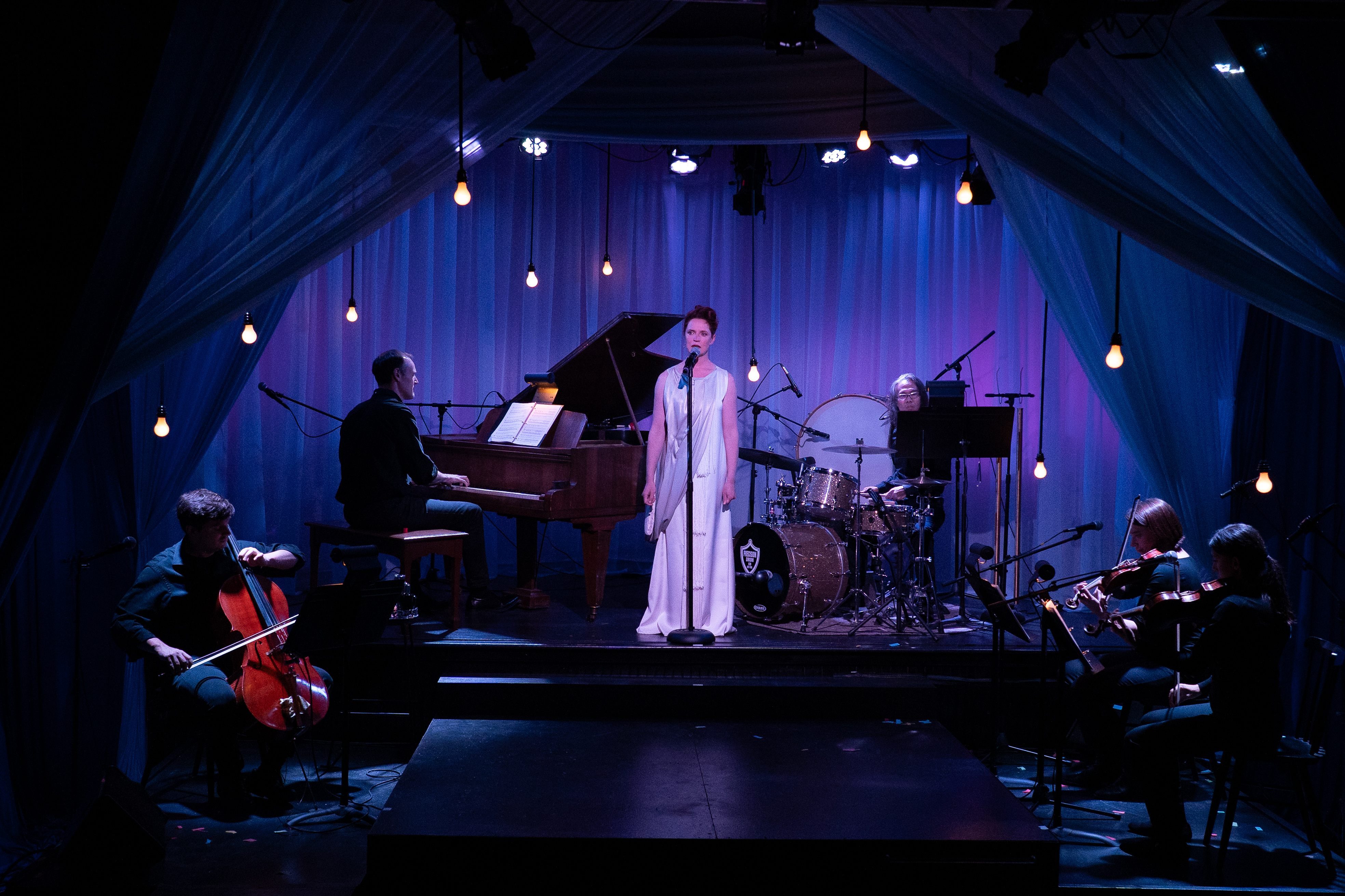 Full ensemble on stage in Penelope